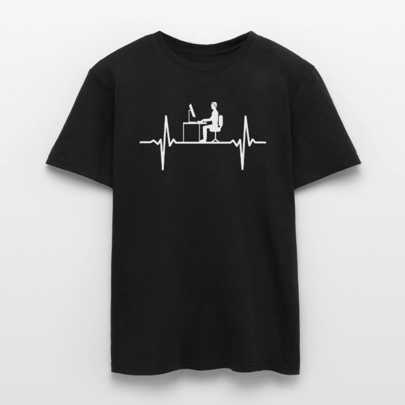 Heartbeat Computer Programmer Office Gambler Pulse Men’s T-shirt