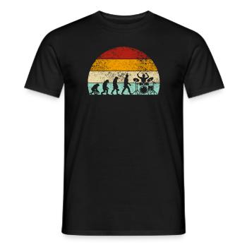 Schlagzeug Evolution Drummer Schlagzeuger - Männer T-Shirt - Schwarz - Vorne - AI Model Male 178 light (178cm)