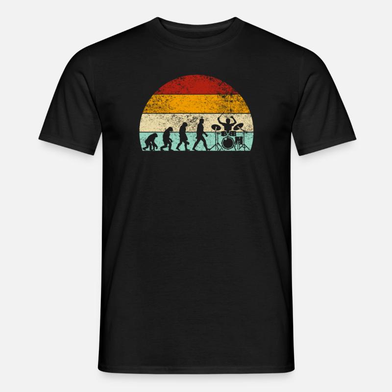 Schlagzeug Evolution Drummer Schlagzeuger - Männer T-Shirt - Schwarz