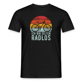 Fahrrad Spruch selten radlos ratlos Downhill BMX - Männer T-Shirt - Schwarz - Vorne - AI Model Male 178 light (178cm)