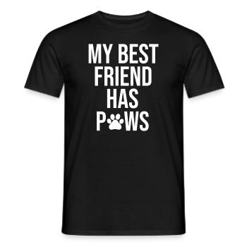 Mein bester Freund hat Pfoten Hunde Hund Katzen - Männer T-Shirt - Schwarz - Vorne - AI Model Male 178 light (178cm)