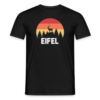 Eifel Natur Heimat Hirsch Wald Cadeau Rétro - T-shirt homme - noir - Devant - AI Model Male 178 light (178cm)