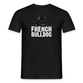 French Bulldog - Men's T-Shirt - black - Front - AI Model Male 178 light (178cm)