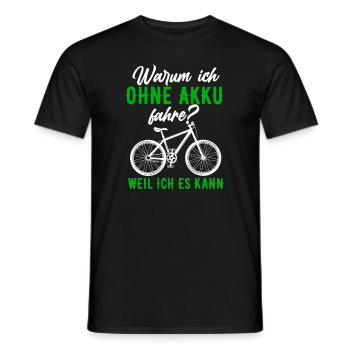 E-Bike Spruch - Männer T-Shirt - Schwarz - Vorne - AI Model Male 178 light (178cm)