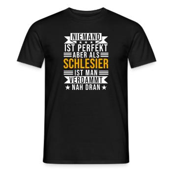 Schlesien Schlesier Lustiger Oberschlesien Spruch - Männer T-Shirt - Schwarz - Vorne - AI Model Male 178 light (178cm)