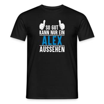Alex Name Geschenkidee Alex Geschenk Vorname - Männer T-Shirt - Schwarz - Vorne - AI Model Male 178 light (178cm)