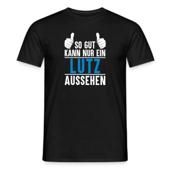 Lutz Name Geschenkidee Lutz Geschenk Vorname - Männer T-Shirt - Schwarz - Vorne - AI Model Male 178 light (178cm)
