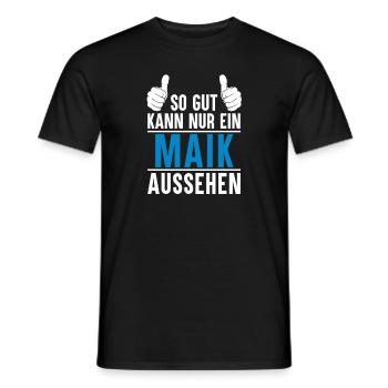 Maik Name Geschenkidee Maik Geschenk Vorname - Männer T-Shirt - Schwarz - Vorne - AI Model Male 178 light (178cm)