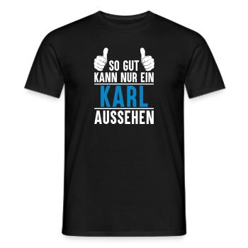 Karl Name Geschenkidee Karl Geschenk Vorname - Männer T-Shirt - Schwarz - Vorne - AI Model Male 178 light (178cm)