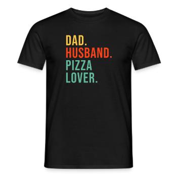 Papa Husband Pizza Lover Food Fast Food - Men's T-Shirt - black - Front - AI Model Male 178 light (178cm)