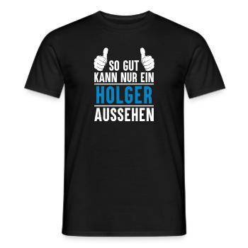 Holger Name Geschenkidee Holger Geschenk Vorname - Männer T-Shirt - Schwarz - Vorne - AI Model Male 178 light (178cm)