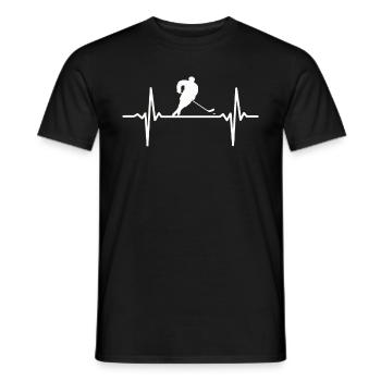 Battement de cœur de hockey sur glace - T-shirt homme - noir - Devant - AI Model Male 178 light (178cm)