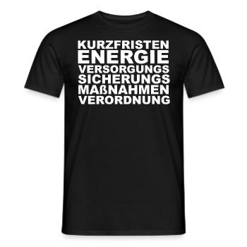 Kurzfristenenergieversorungsmaßnahmenverordnung - Männer T-Shirt - Schwarz - Vorne - AI Model Male 178 light (178cm)