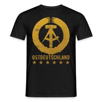 DDR Osten Ostdeutschland Geschenk - Männer T-Shirt - Schwarz - Vorne - AI Model Male 178 light (178cm)