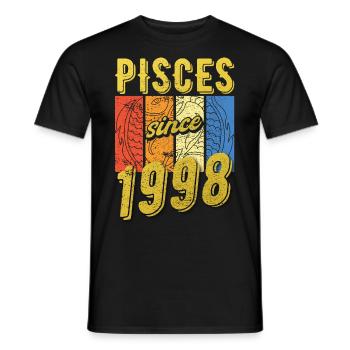 Pisces 1998 Birthday Zodiac Gift - Men's T-Shirt - black - Front - AI Model Male 178 light (178cm)
