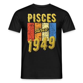 Poissons 1949 Anniversaire Zodiac Cadeau - T-shirt homme - noir - Devant - AI Model Male 178 light (178cm)