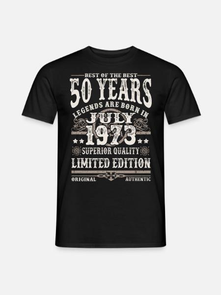 leggende nate nel luglio 1973 - 50 anni - T-shirt uomo - nero