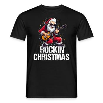 Le Père Noël fête Noël avec du rock’n’roll - T-shirt homme - noir - Devant - AI Model Male 178 light (178cm)