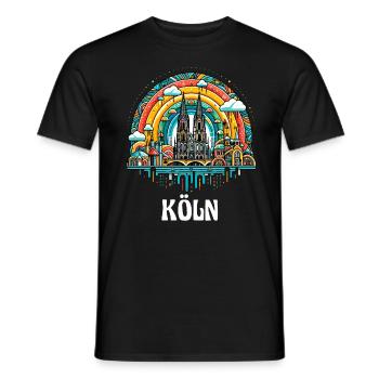 Köln Domstadt Kölner Dom Kölsch Karneval Alaaf Fun - Männer T-Shirt - Schwarz - Vorne - AI Model Male 178 light (178cm)