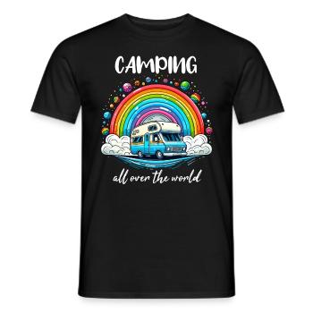 Camping dans le monde entier Tour du monde Limitless - T-shirt homme - noir - Devant - AI Model Male 178 light (178cm)
