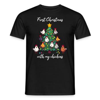 Noël avec des poules poulailler propriétaire de poulailler - T-shirt homme - noir - Devant - AI Model Male 178 light (178cm)