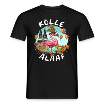 Karneval Köln Kölle Alaaf Flamingo Weiberfastnacht - Männer T-Shirt - Schwarz - Vorne - AI Model Male 178 light (178cm)