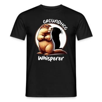 Groundhog Day America Funny Shadow - Men's T-Shirt - black - Front - AI Model Male 178 light (178cm)