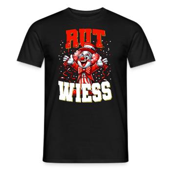 Köln Karneval Köln Alaaf Rut Wiess Clown Konfetti - Männer T-Shirt - Schwarz - Vorne - AI Model Male 178 light (178cm)