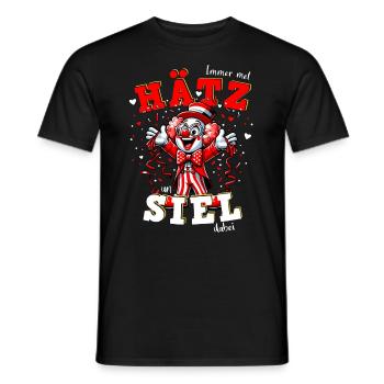 Eifler Karneval Clown Alaaf Herz Seele Konfetti - Männer T-Shirt - Schwarz - Vorne - AI Model Male 178 light (178cm)