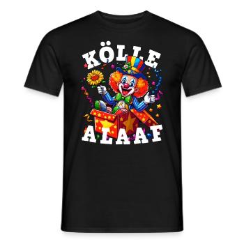 Lustiger Clown feiert Karneval in Köln Alaaf Blume - Männer T-Shirt - Schwarz - Vorne - AI Model Male 178 light (178cm)