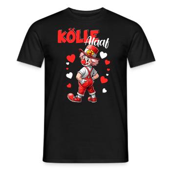 Cologne Kölle Alaaf Carnival Clown Rut Wiess Costume - Men's T-Shirt - black - Front - AI Model Male 178 light (178cm)
