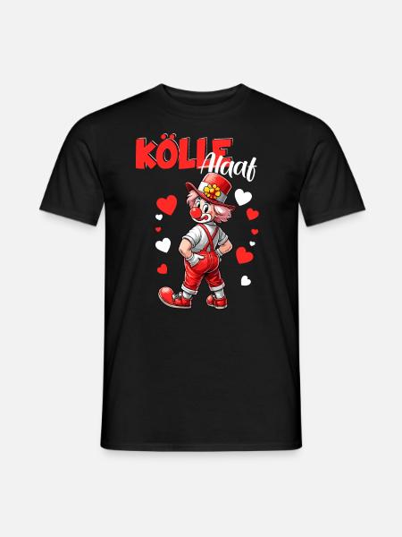 Köln Kölle Alaaf Karneval Clown Rut Wiess Kostüm - Männer T-Shirt - Schwarz