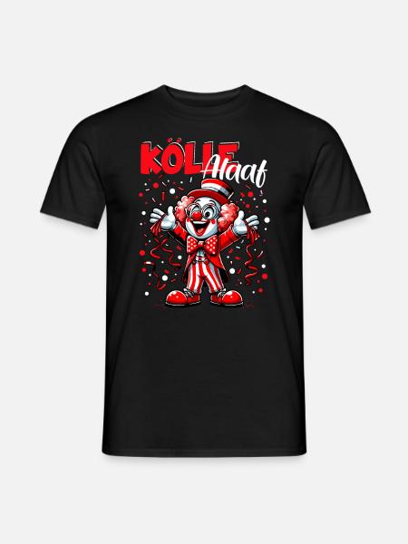 Köln Karneval Kölle Clown Alaaf Konfetti Rut Wiess - Männer T-Shirt - Schwarz