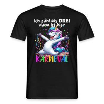Licorne Carnaval Confettis Alaaf Helau Party Drôle - T-shirt homme - noir - Devant - AI Model Male 178 light (178cm)