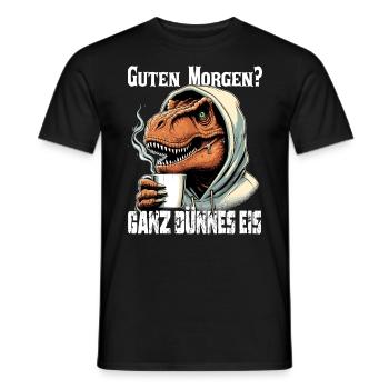 Dinosaurier Kaffee Morgenmuffel Kollege Büro müde - Männer T-Shirt - Schwarz - Vorne - AI Model Male 178 light (178cm)