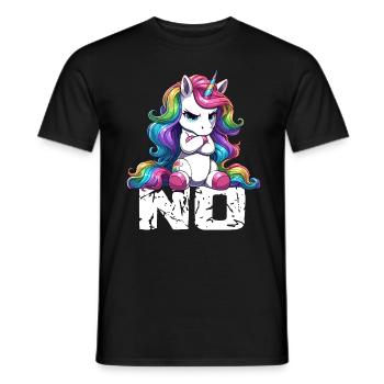 Unicorn Says No Office Colleague Funny - Men's T-Shirt - black - Front - AI Model Male 178 light (178cm)