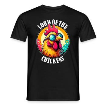 Lord of the chickens chicken chickens chicken coop man - Men's T-Shirt - black - Front - AI Model Male 178 light (178cm)