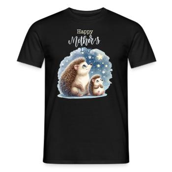 Muttertag Mama Igel Kind Mutter Geschenk Familie - Männer T-Shirt - Schwarz - Vorne - AI Model Male 178 light (178cm)