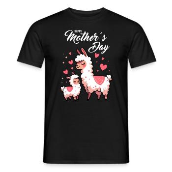Muttertag Lama Alpaka Mama Kind Geschenk niedlich - Männer T-Shirt - Schwarz - Vorne - AI Model Male 178 light (178cm)