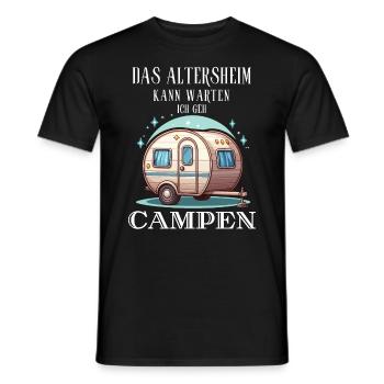 Camping Rentner Ruhestand Campingplatz Kollege Fun - Männer T-Shirt - Schwarz - Vorne - AI Model Male 178 light (178cm)