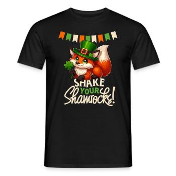 Fox St. Patrick’s Day Irlande Trèfle irlandais - T-shirt homme - noir - Devant - AI Model Male 178 light (178cm)