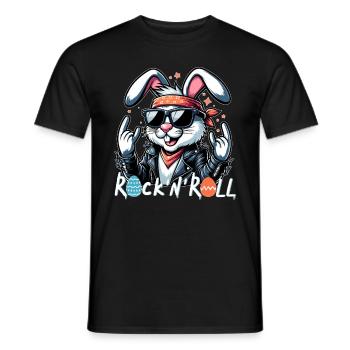 Lapin de Pâques Rock n Roll Oeufs De Pâques Lunettes De Soleil Cool - T-shirt homme - noir - Devant - AI Model Male 178 light (178cm)