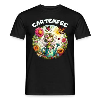 Jardin Jardin Fée, Jardinier, Fleurs, Lotissement - T-shirt homme - noir - Devant - AI Model Male 178 light (178cm)