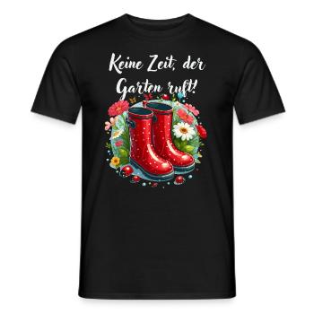 Garten Gummistiefel Gärtnerin Hobbygärtner Blumen - Männer T-Shirt - Schwarz - Vorne - AI Model Male 178 light (178cm)