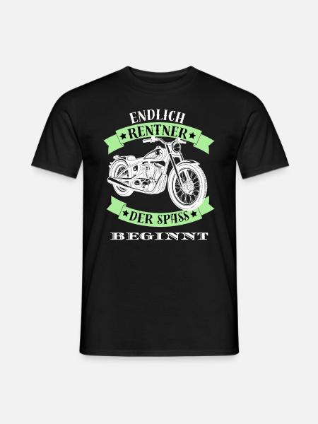 Rente Rentner Motorrad Ruhestand Biker Spaß lustig - Männer T-Shirt - Schwarz