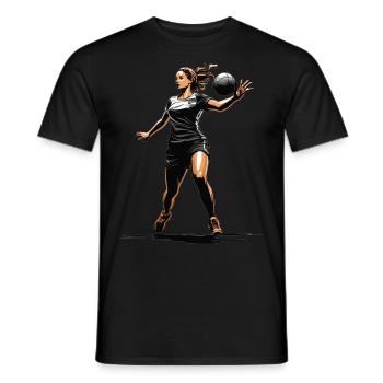 Handballerin Streetwear Ikonischer Style - Männer T-Shirt - Schwarz - Vorne - AI Model Male 178 light (178cm)