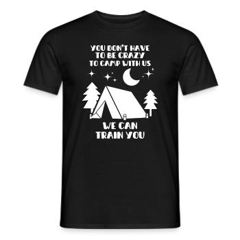 Camping Tent Nature Camper Campsite Vacation Fun - Men's T-Shirt - black - Front - AI Model Male 178 light (178cm)