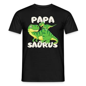 Papa Saurus Dinosaure Fête des Pères Enfants Drôle - T-shirt homme - noir - Devant - AI Model Male 178 light (178cm)
