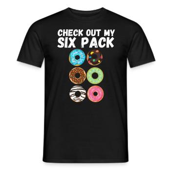 Donut Six Pack Lecker Bäcker Backen Sport Lustig - Männer T-Shirt - Schwarz - Vorne - AI Model Male 178 light (178cm)