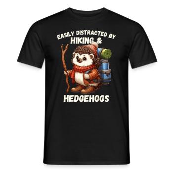 Wandern Igel Wanderung Wanderschuhe Natur Niedlich - Männer T-Shirt - Schwarz - Vorne - AI Model Male 178 light (178cm)